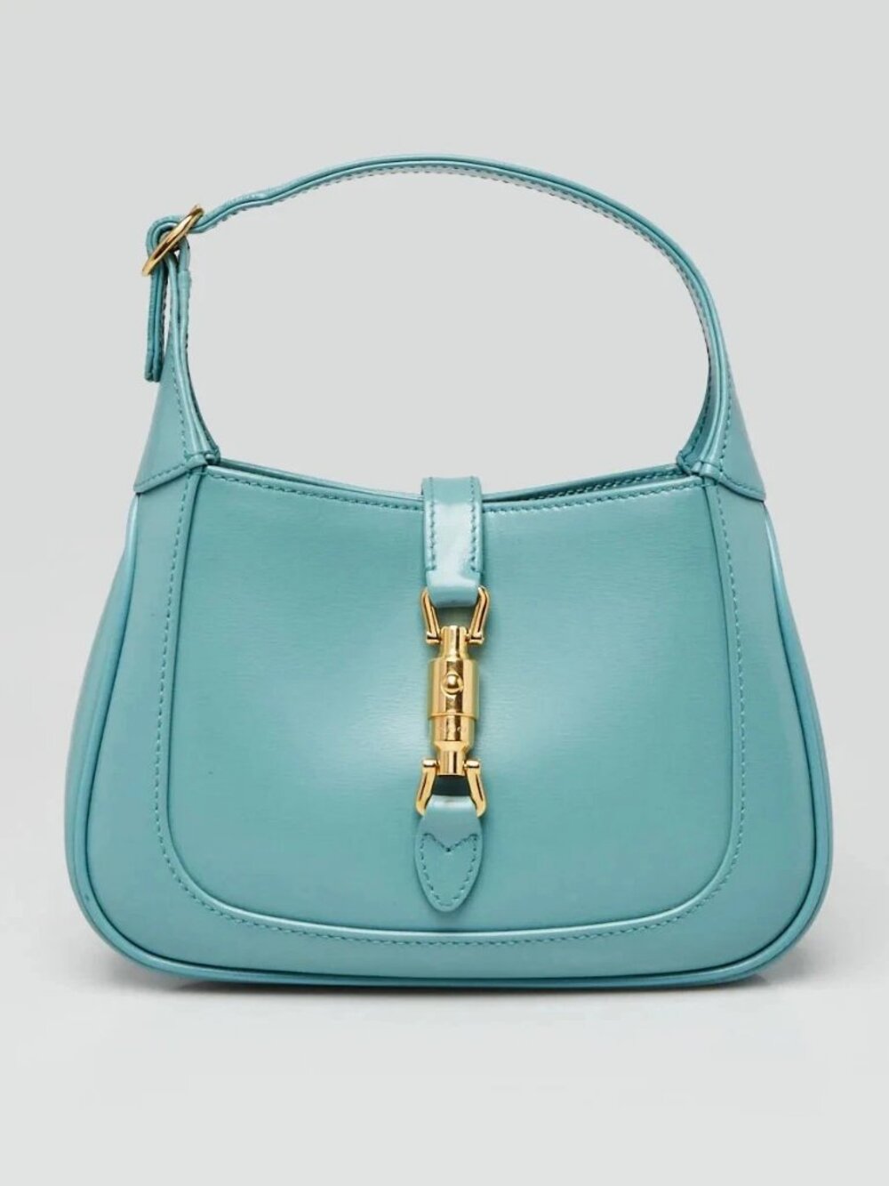 Gucci Light Blue Smooth Leather Jackie 1961 Mini Shoulder Bag